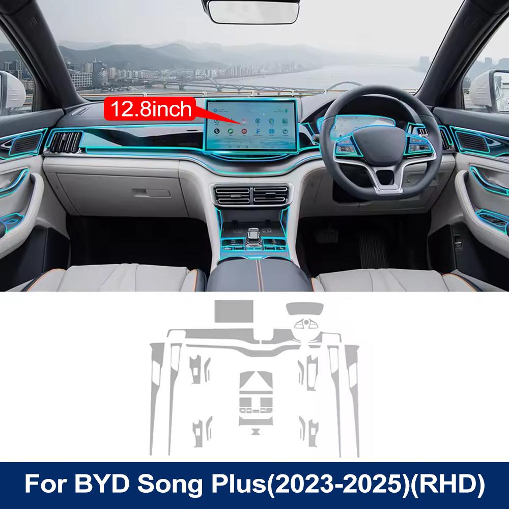 Pellicola Trasparente Anti-Graffio in TPU per Auto Pre-tagliata per Schermo Strumenti di Navigazione LHD RHD Per BYD Seal U/Sealion 6/Song Plus DM-i EV 2021-2025