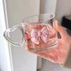 Nordic Style Court Goblet Niche Design Bow Decoration Glass Simple Household Whisky Glass Beverage Juice Dessert Cup Drinkware