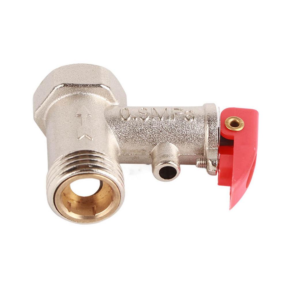 1Pc Safety Valve Water Heater Pressure Relief Check Brass Nickel Plated 0.9MPa G1 2in