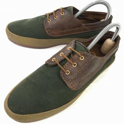 BALLY Leather Mix Sneakers Men 40 25.0 Dark Green Brown casual(USED)
