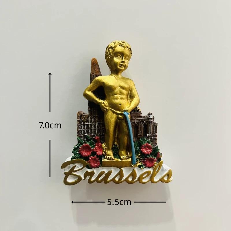 Belgium Brussels Antwerp Resin Fridge Magnet Stickers Travel Souvenir Gift Landscape Refrigerator Magnet Home Kitchen Decor