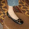 Fashion Womens Flats Retro Baotou Low-heel Sandals High Quality Leather Sandals for Women Fashion Flat Sandals Suede Office Casual Shoes