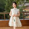 ASK JUNIOR Girls' Chinese Style Embroidered Mesh Princess Dress