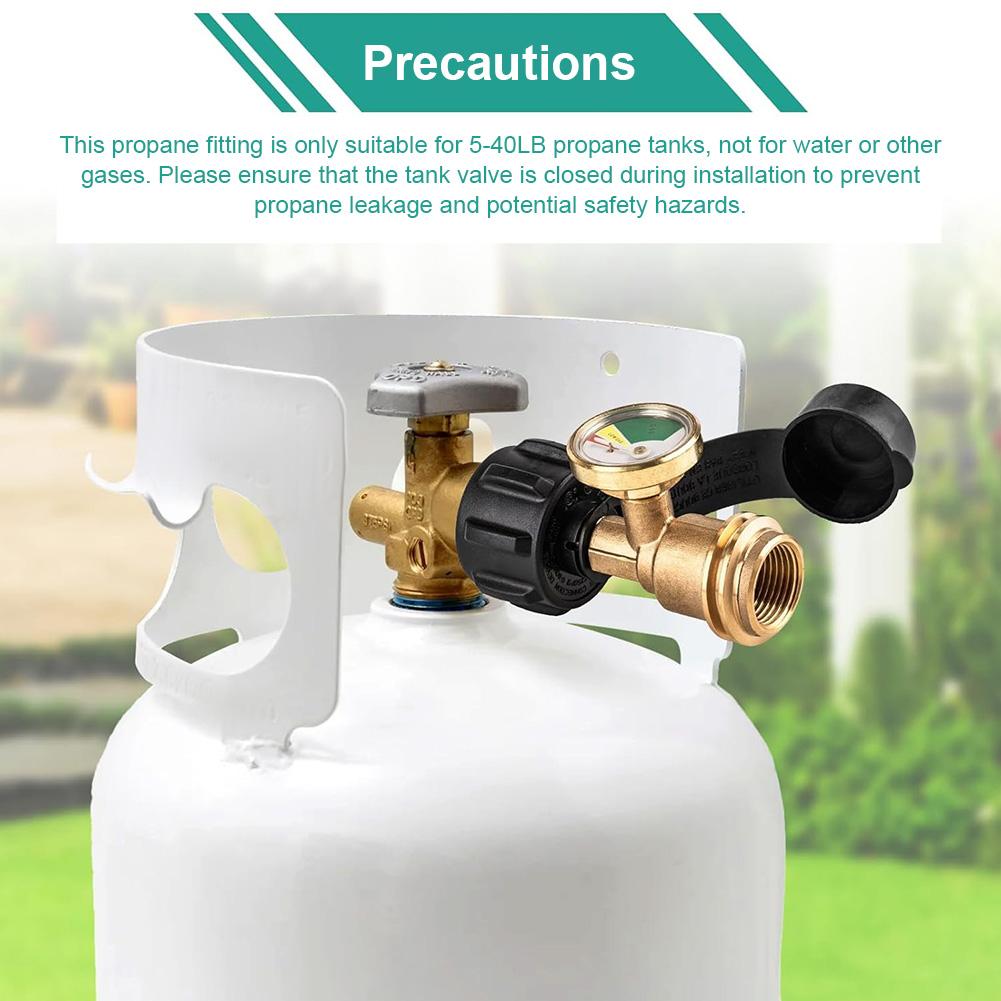 Propane Tank Gauge Level Indicator Color Coded Universal Propane Gauge Gas Pressure Meter Propane Adapter Gauge for 5-40lb Tank