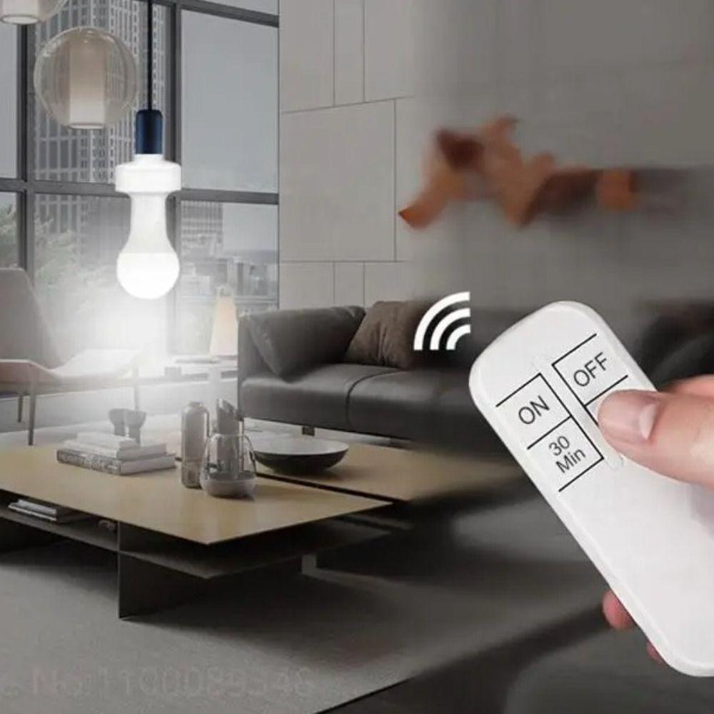AC85-265V Light Bulb Base Wireless Remote Control LED Lamp Base E27 Smart Timer Switch  Pendant