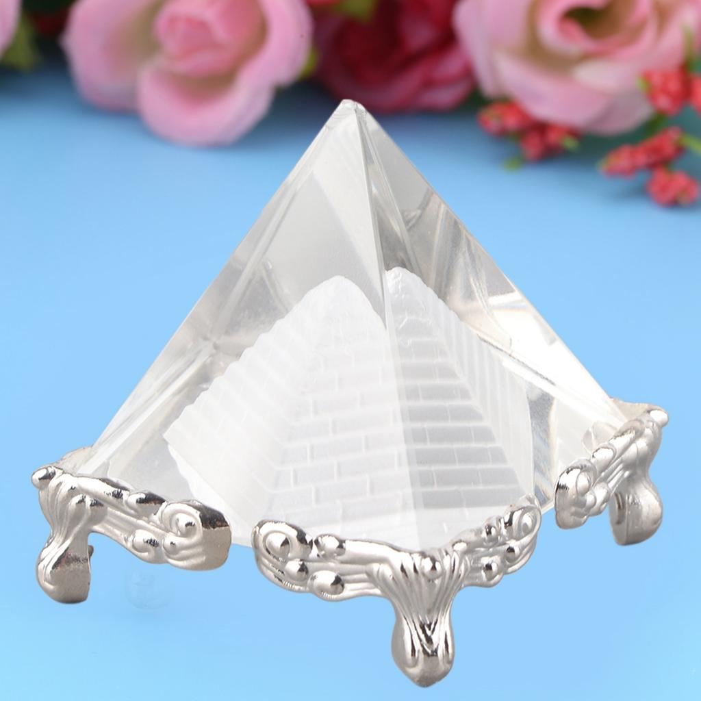 Creative Crystal Pyramid Quartz Stone Carving Figurine Home Decoration