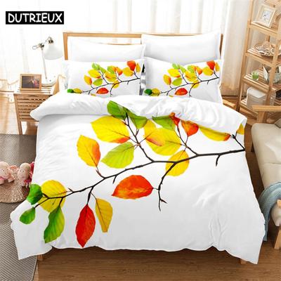 Maple Leaf Queen Bedding Set Duvet Cover Set Kids Bedding Digital Printing Bed Linen King Size Duvet Cover Set Bedding Set
