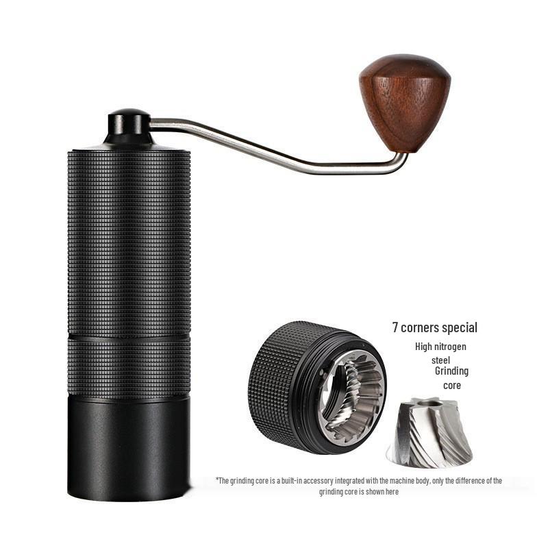 Stainless Steel Hand-Crank Coffee Grinder with External Adjustment for Italian Coffee