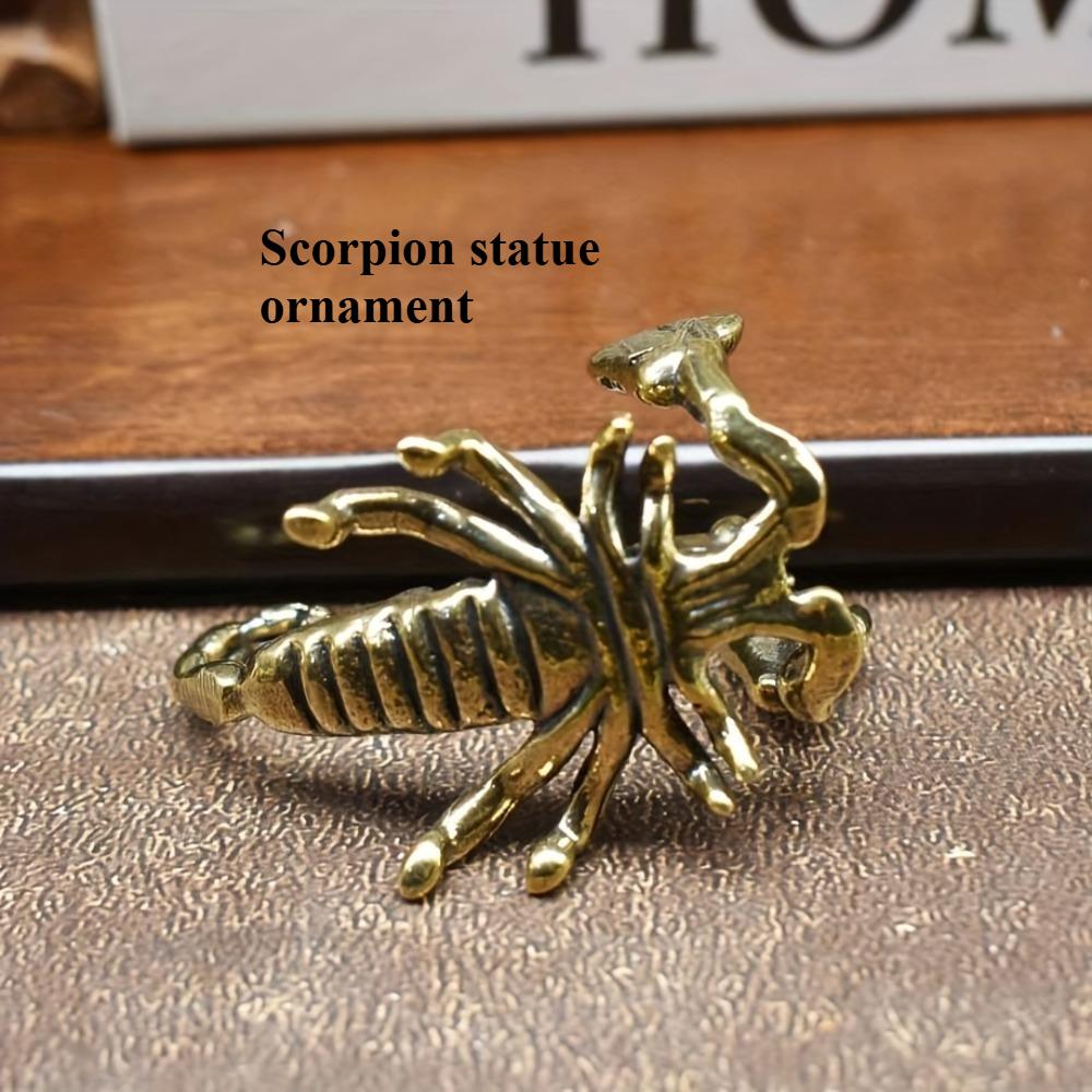1PCS Golden Scorpion Brass Figurine, Home Sculpture Decoration, Animal Figurine, Desktop Ornament.