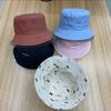Letter Embroidered Bucket Hat Female Spring Summer Couple Double-sided Can Wear Bow Visor Versatile Basin Hat Male