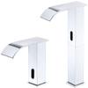 L Waterfall Basin Fully Automatic Induction Faucet Black and White Induction Single Hot and Cold