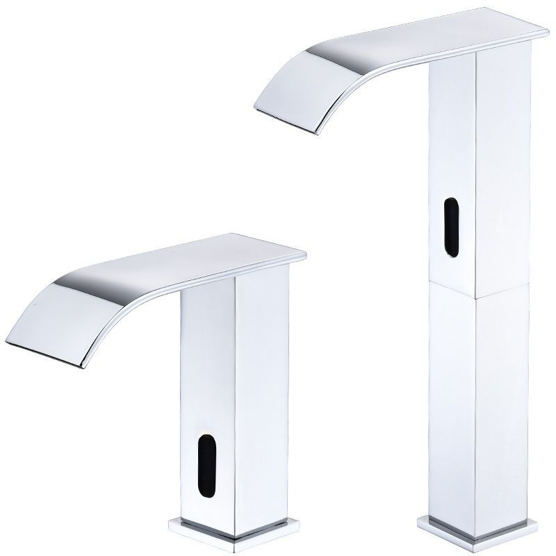 L Waterfall Basin Fully Automatic Induction Faucet Black and White Induction Single Hot and Cold