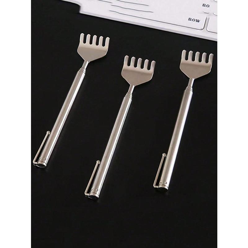 Pen-Style Retractable Back Scratcher - Stainless Steel Portable Itch Relief Tool, Multi-Function Massager