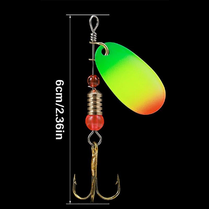 10Pcs Colorful Metal Spinner Baits Set Trout Fishing Lures Sequins Baits Treble Hook Hard Metal Baits Crankbaits Enduring
