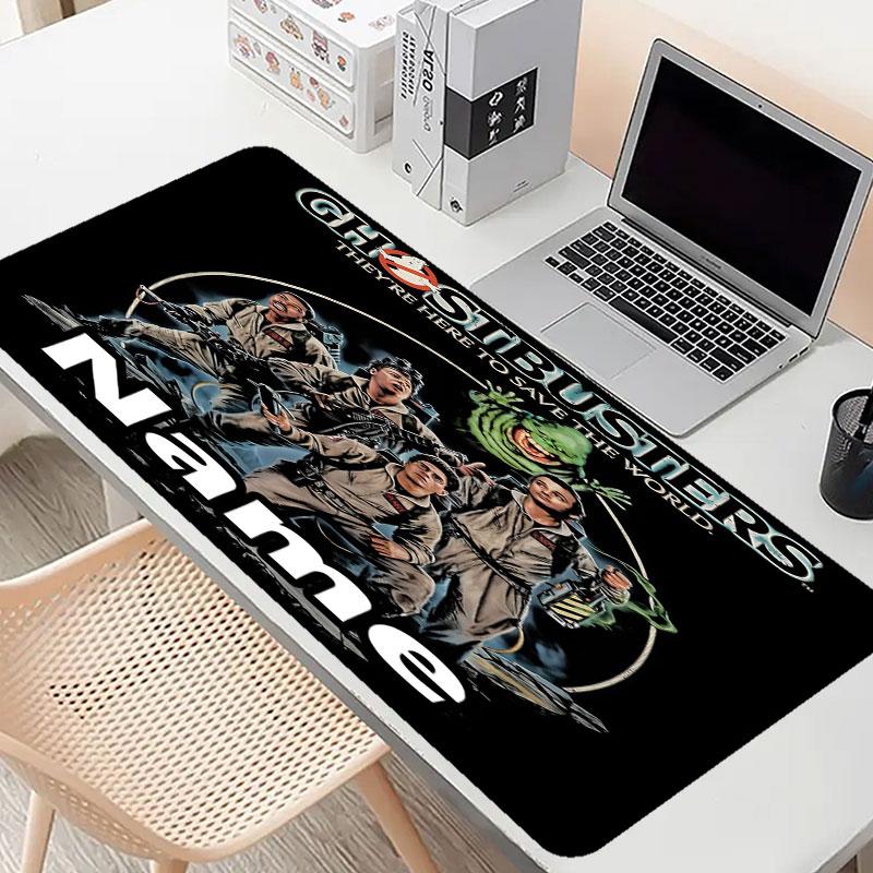 Custom Name Personalized Ghostbusters Pattern Mousepad, Laptop PC Desk Mat, Decorative Desk Mat for Home Keyboard Pad Gift