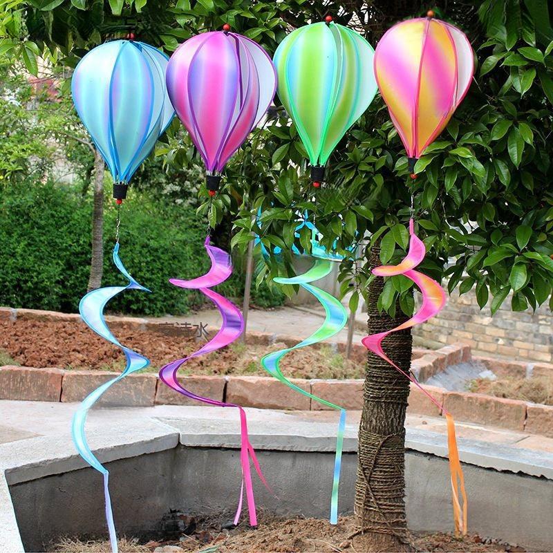 Air Balloon Wind Spinner Rainbow Hanging Wind Twister Outdoor Windmill Garden Yard Home Festival Celebration Balloon