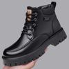Fashion 2025 Autumn Winter Warm Cotton Shoes for Men Fashion Casual New Designer Snow Boots Male Black Lace Platform Leather Boots Man