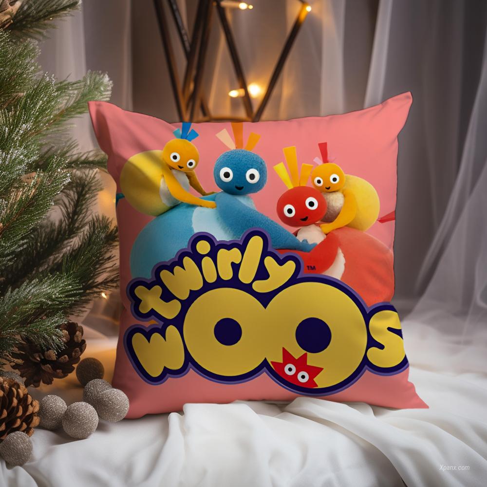 

cute t-Twirlywoos Cushion Cover Premium Comfort Reversible Pillow Cove -Two in One Design for Any Room & Car Interior 18x18Inch