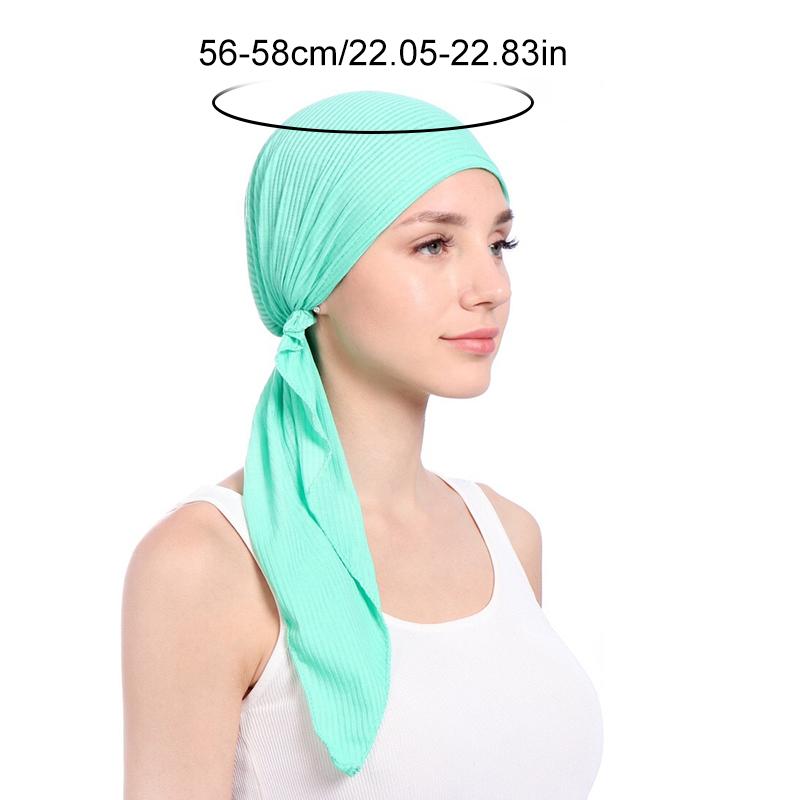 1Pc Polyester Women's Hijab Headscarf Turban Headwrap Cover Muslim Chemo Cap Hair Loss Hat