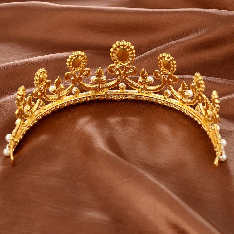 Braut Tiara Krone Geburtstag Super Fee Braut Tiara Barock Koreanische Hochzeitskleid Krone weiblich einfache und elegante Prinzessin