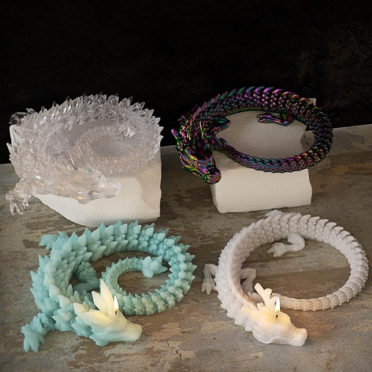 Dragon Candle Mold Epoxy Resin Molds Aromatherapy Mold Animal Decorations Mould
