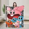 The Amazing World Of Gumball  Soft Warm Blanket  Camping Plush Throw Blanket Aesthetic Outdoor Flannel Bedspread Sofa Bed Cover