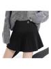 Elastischer Bund Wollplissee A-Linien Minirock - Preppy Stil für Herbst/Winter