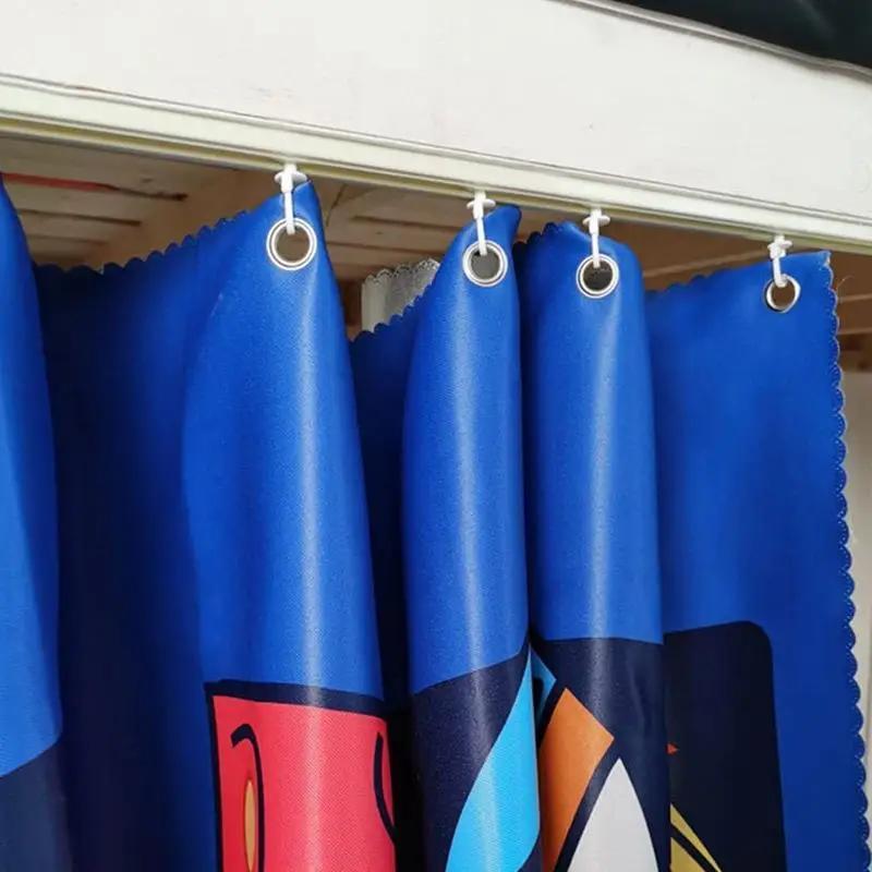 20pcs Easy-Install White Plastic Curtain Hooks - Glider Shape for Pencil Pleats, Contemporary Style Window Curtain Runners