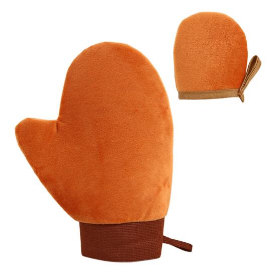 2Pcs/Set Body Lotion Gloves Self-Drying Design Non-Stick Quick-Drying Reusable Flocking Material Apply Lotion Body Care Gloves