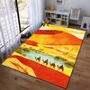 Wüstenlandschaft Teppich mit Kamelen, Lebendige Farben, Einzigartiges Design Geeignet für die Verwendung als Antirutsch für Wohnzimmer Schlafzimmer Sofas