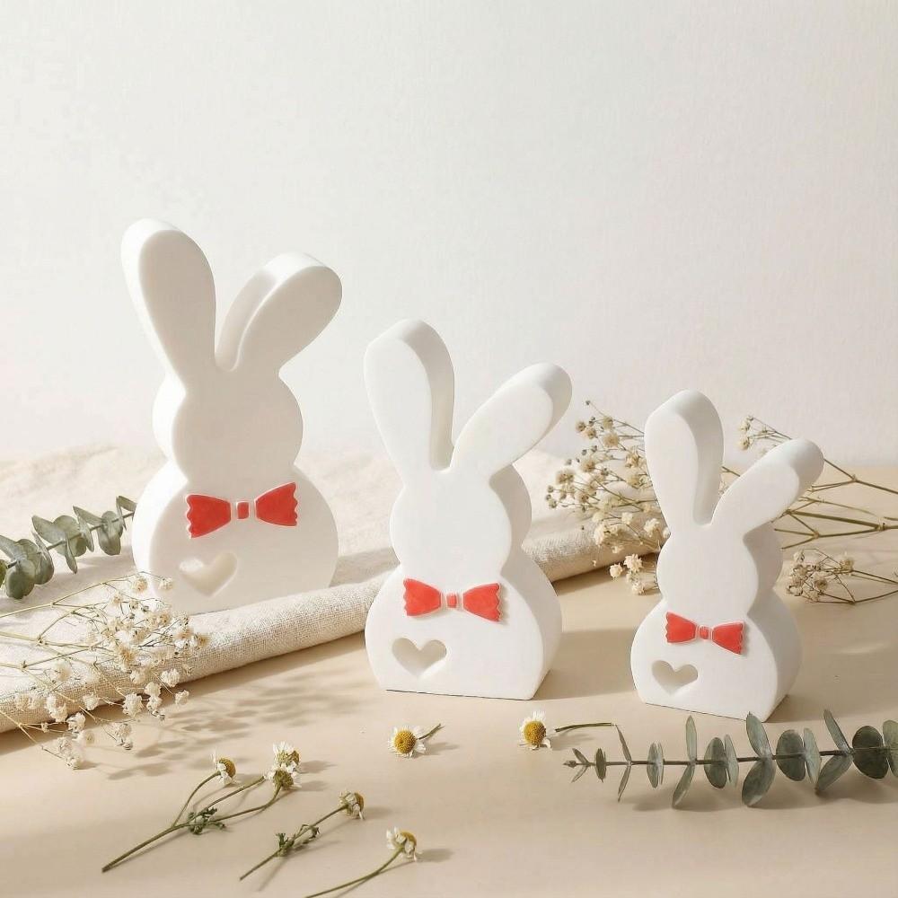 Flexible Easter Rabbit Silicone Mold Non-Stick DIY Candle Mold 3D Bunny Mold  Easter Party