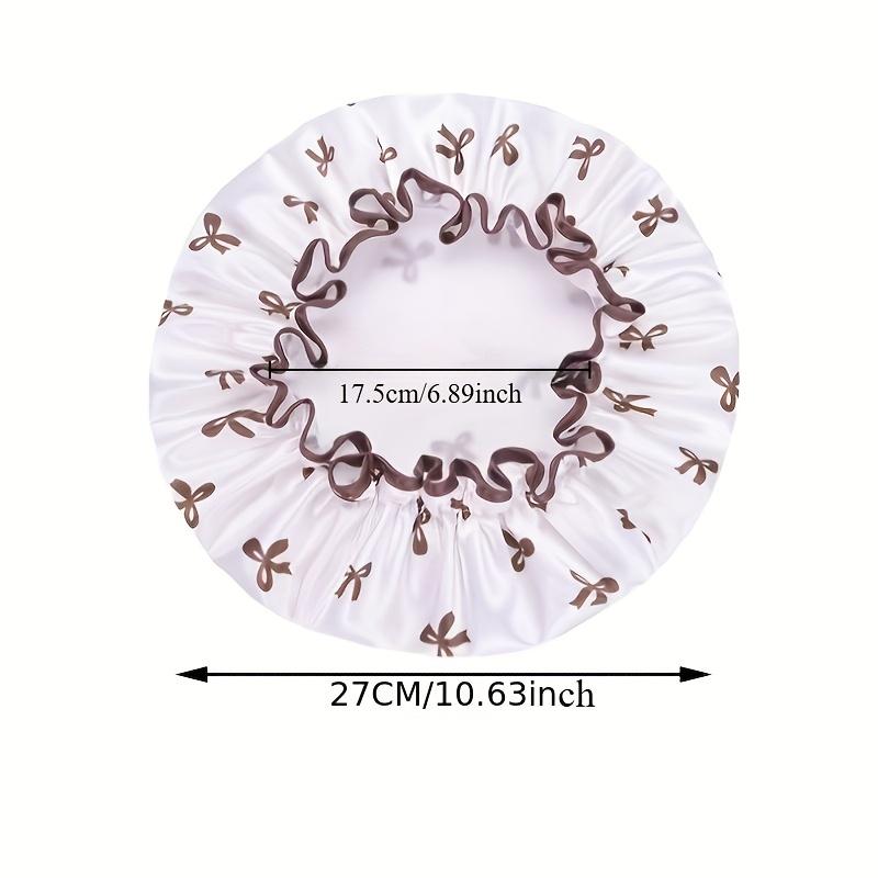 1pcDouble-layer shower cap with floral pattern - elastic, adjustable hair protection, suitable for men and women