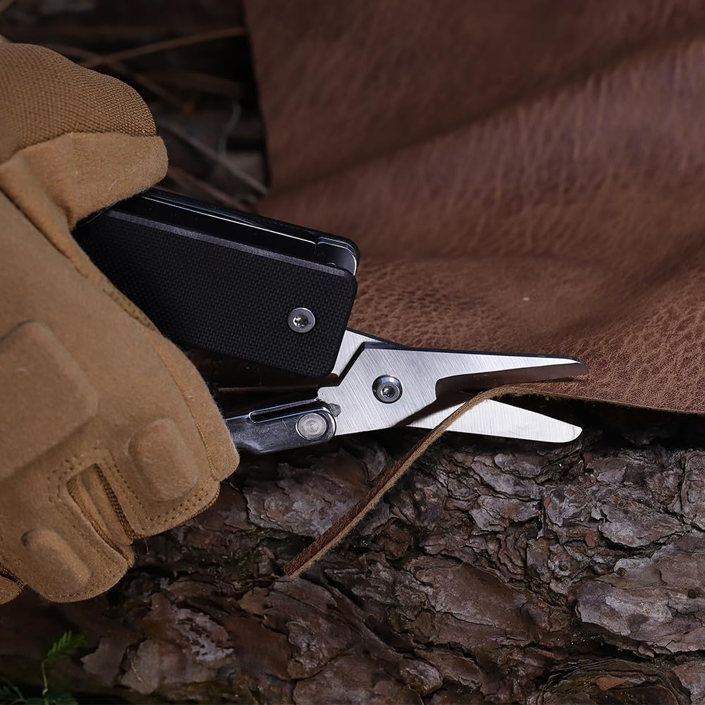 ROXON KS2E Elite D2 Blade 13 In 1 Multi-Tool Functional Pocket Knife with Large Scissors, G10 Handle, Pocket Clip, Perfect for