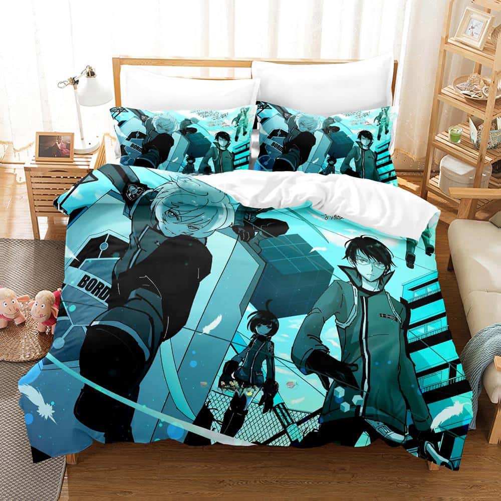 3D Print Anime World Trigger Bedding Set Single Twin Full Queen King Size Bed Set Adult Kid Bedroom Duvetcover Sets Home Textile
