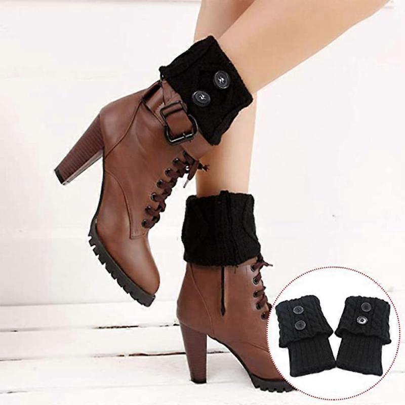 3 Pairs Womens Short Boots Socks Crochet Knitted Boot Cuffs Leg Warmers Socks