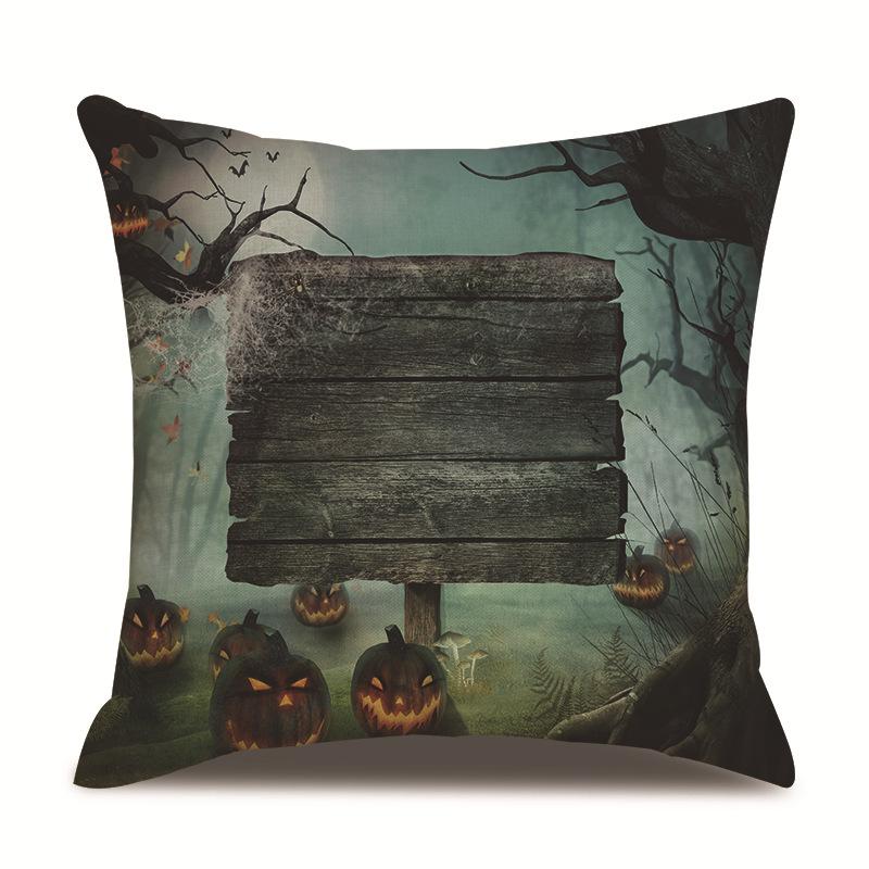 Halloweenský lněný povlak na polštář Tištěný povlak na polštář