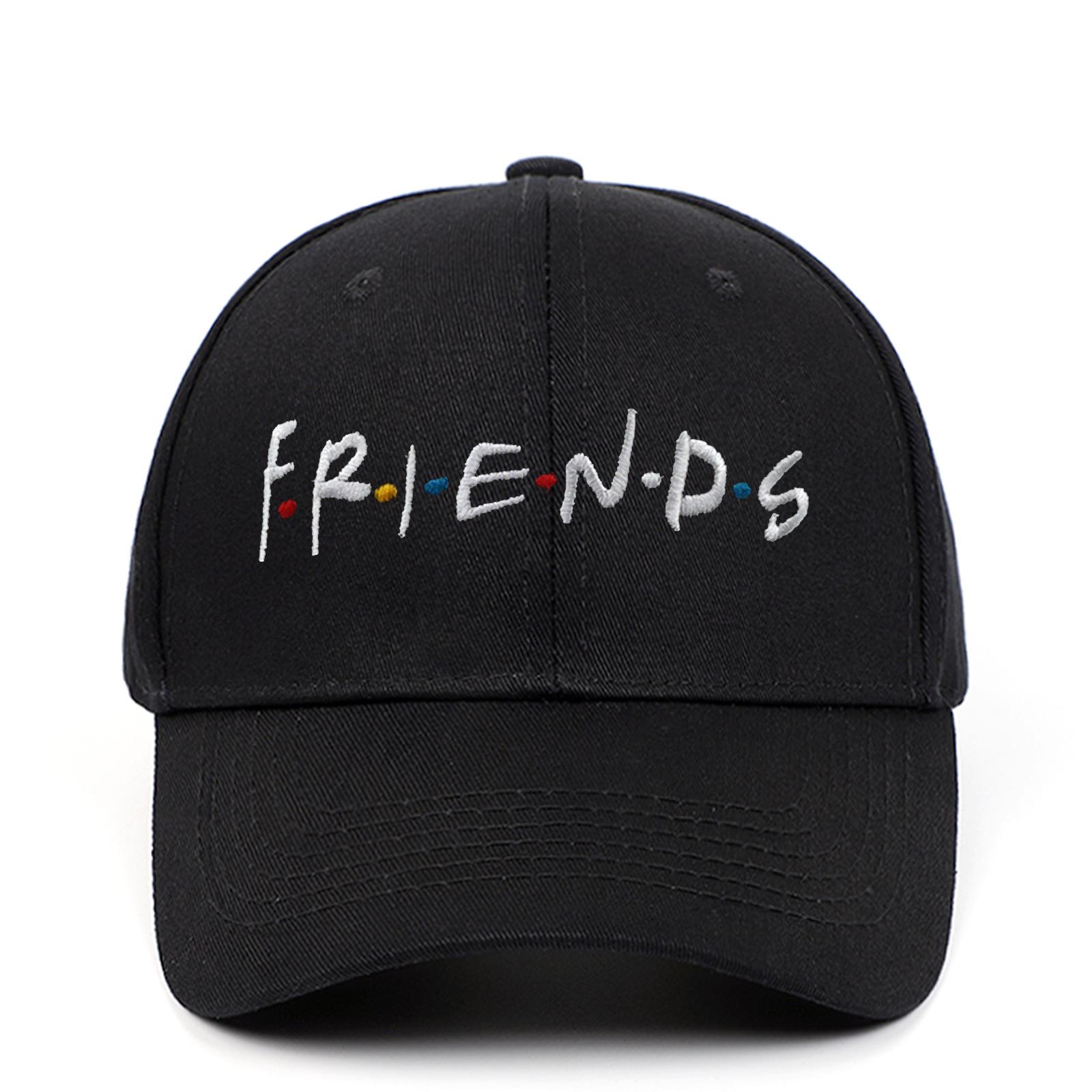 Embroidered FRIENDS Hat Cotton Baseball Cap Adjustable чёрный