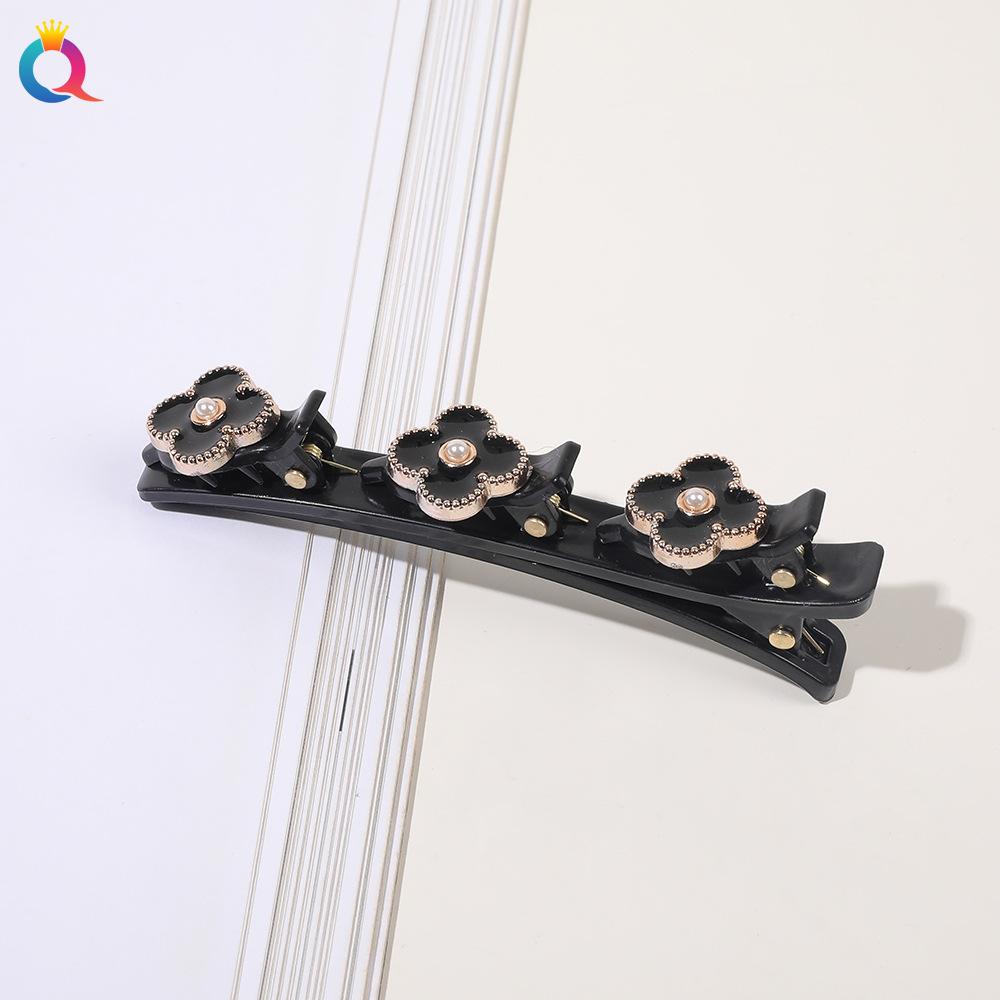 Vierblättriges Kleeblatt Blume Haarspange Damen Gebrochene Haarspange Flecht-Finishing-Artefakt Seitenklammer Ponyklammer