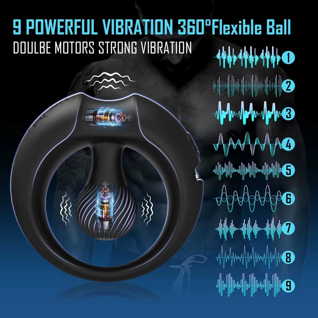 Male Vibrating Cock Ring Penis Ring Vibrator for Men Delays Ejaculation, Prolongs Erection Male Sex Toy
