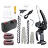 Mini Chainsaw 4 Inch 6 Inch Portable Chainsaw with Security Lock 2 Chains 21V Rechargeable Battery Operated Electric