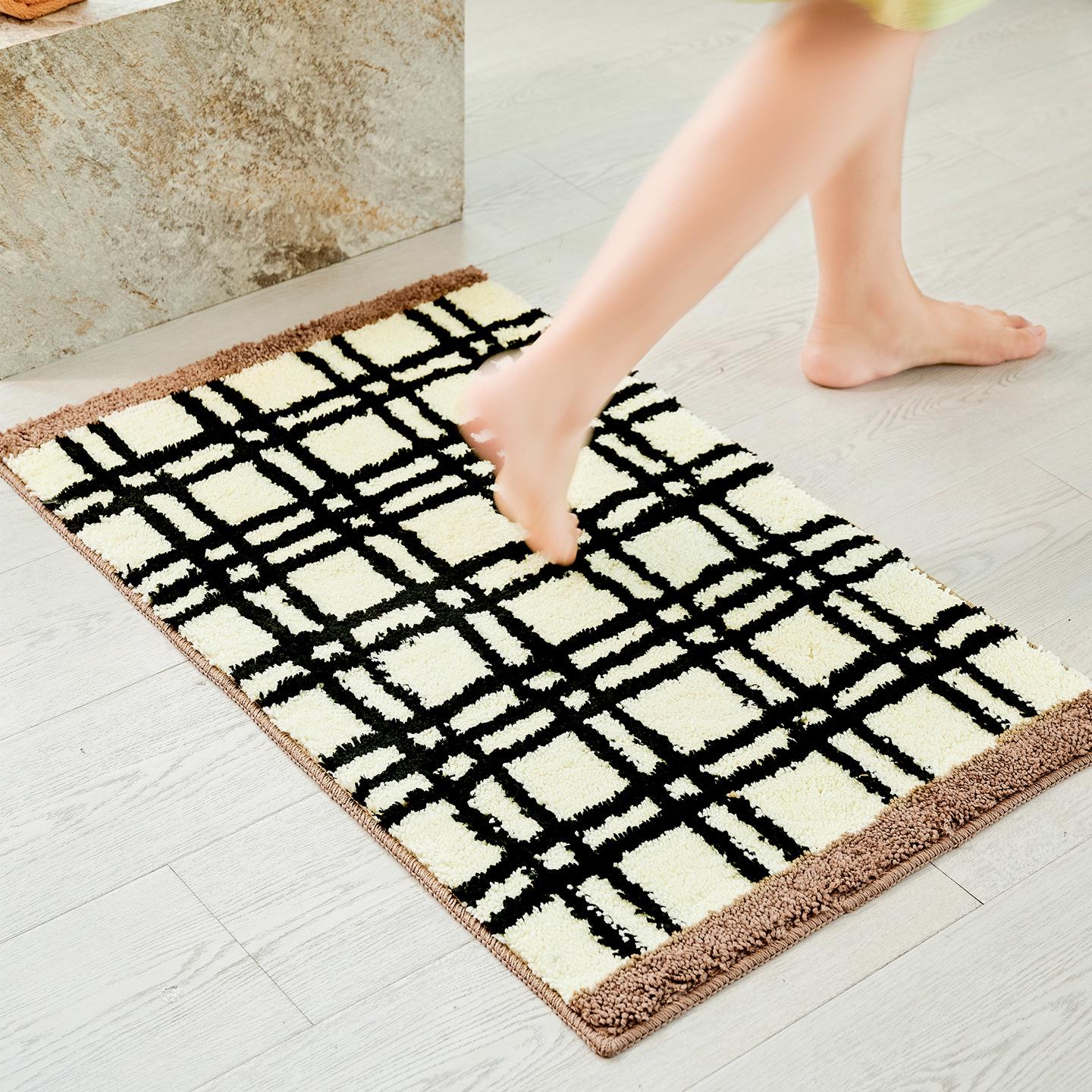 

Modern Bath Rug: Absorbent, Non-Slip Flocking Mat for Bathroom - Thick and Stylish 40x60 cm