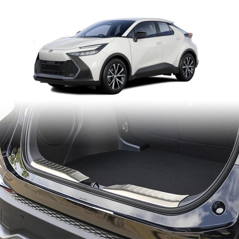 

For Toyota CHR C-HR 2024 2025 stainless steel Built-in Rear Bumper Protector door Sill Trunk Tread Plate Trim Accessories steel silver