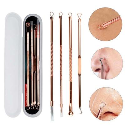 4 TEILE/SATZ Edelstahl Akne Nadeln Zu Entfernen Mitesser Akne Rose Gold Schönheit Werkzeuge