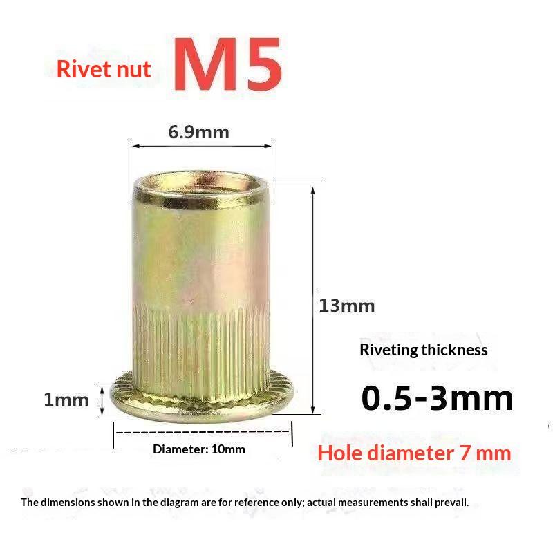 100Pcs Rivet Nut +Hand Threaded Rivet Nuts Bt606 M3 M4 M6 M8 Double Insert Manual Riveter Riveting Rivnut Rivet Tool