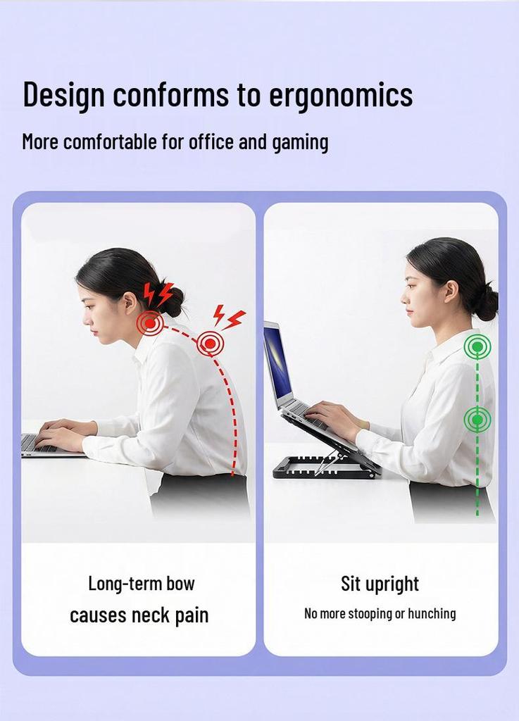 All-Metal Universal Folding Laptop & Tablet Stand with Heat Dissipation