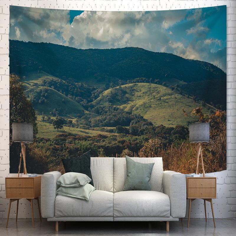 Scenic landscape background fabric digitalprinted polyester tapestries living rooms bedrooms macrame wall hanging room decor