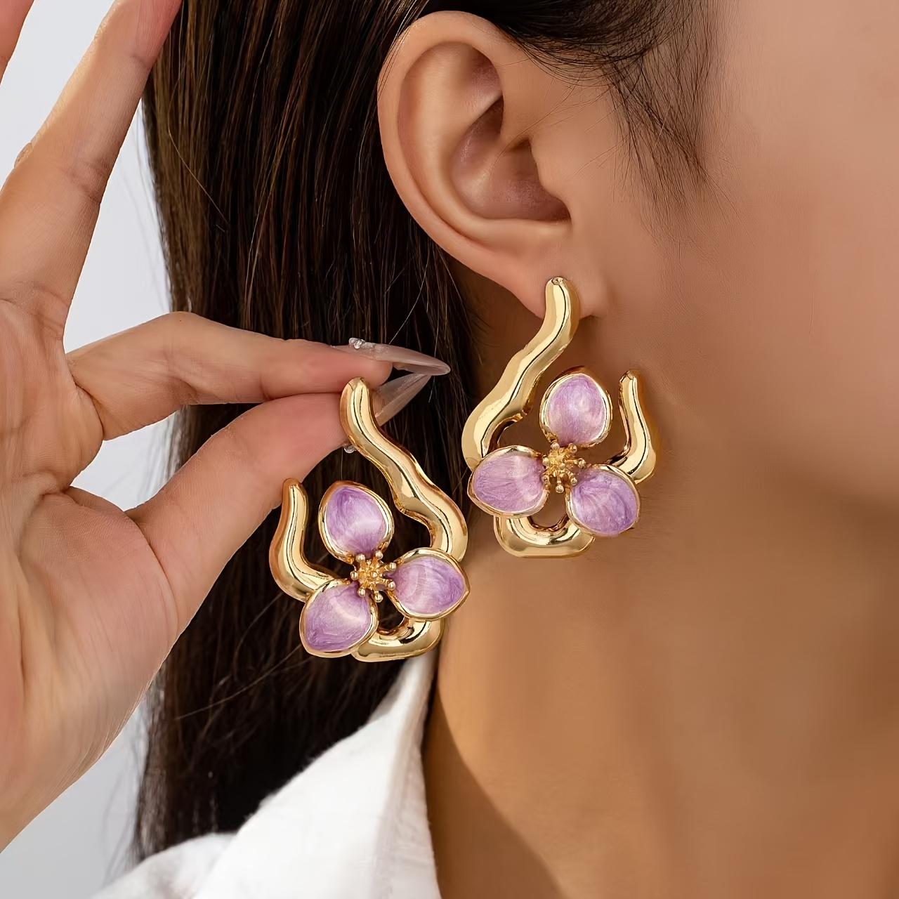 

Модные серьги-подвески для женщин фиолетовый