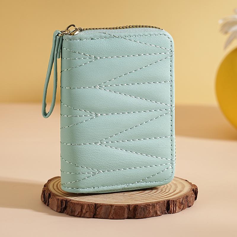 French Chic Quilted Accordion Card Holder for Women with Multiple Card Slots & Coin Purse