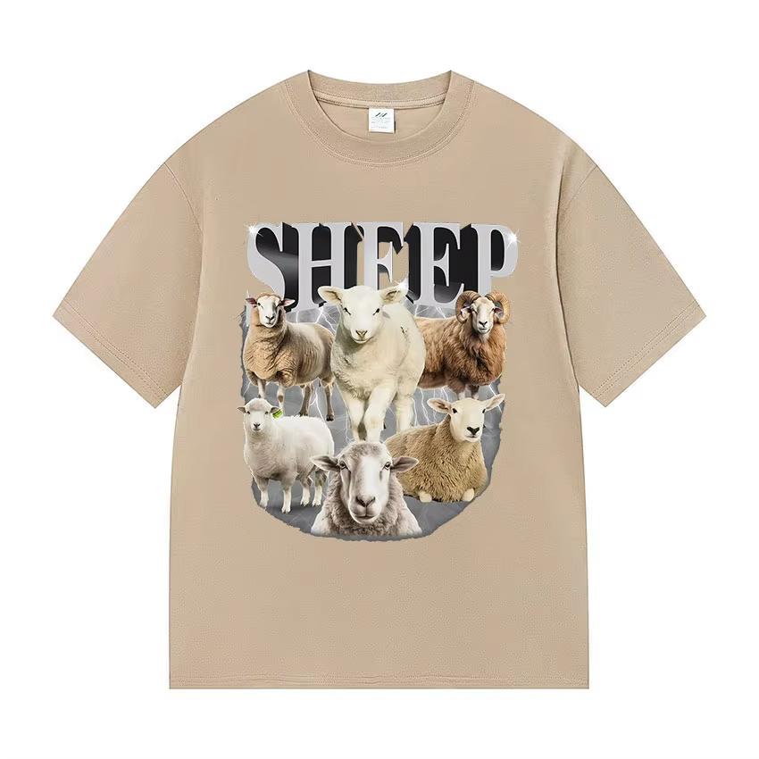 Wash Tee Sheep Funny Cute Sheeps Graphic Tshirt Unisexs Women Summer ONeck Short Sleeve T Shirts Retro Oversized 100 Cotton Tees