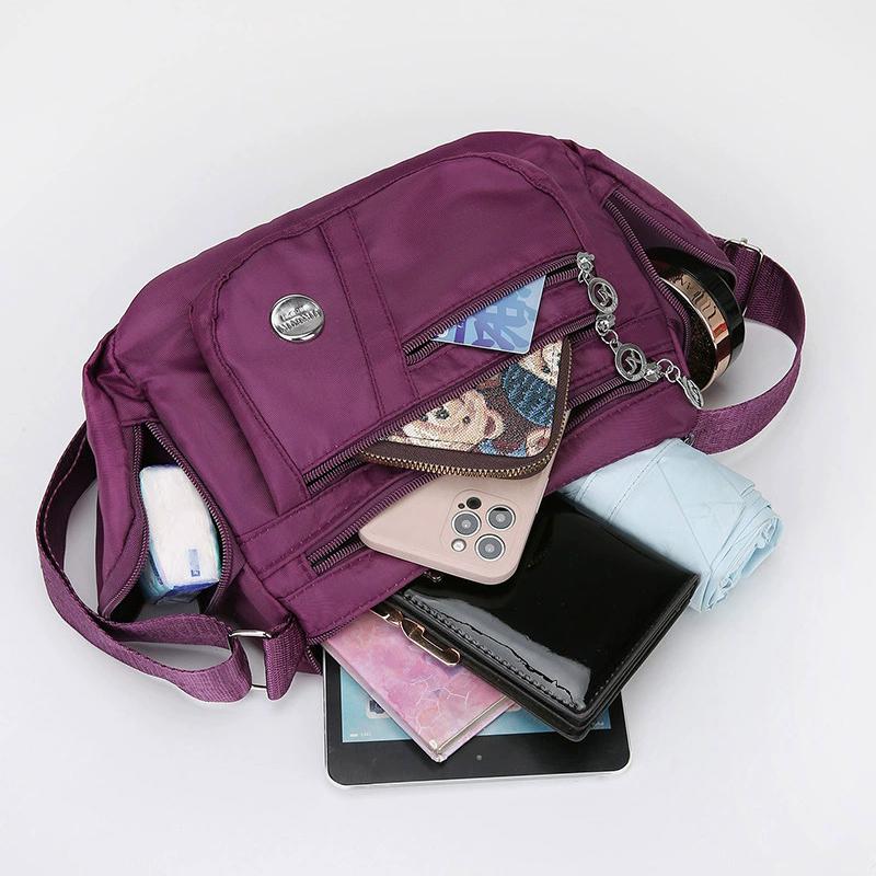 1Pc Women's Waterproof Oxford Multi-Compartment Shoulder Bag – Stylish Travel Accessory for All Ages